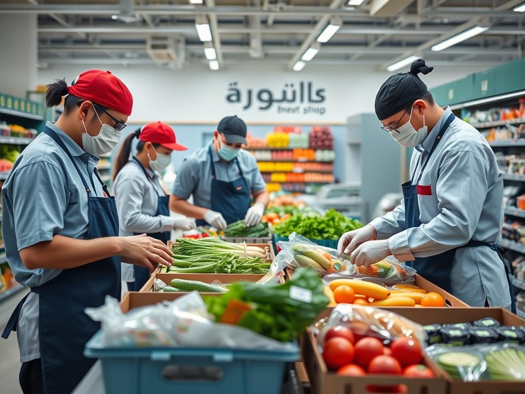 فريق متجر كارت يعمل على تجهيز الطلبات بعناية فريق متجر كارت يعمل على تجهيز الطلبات بعناية