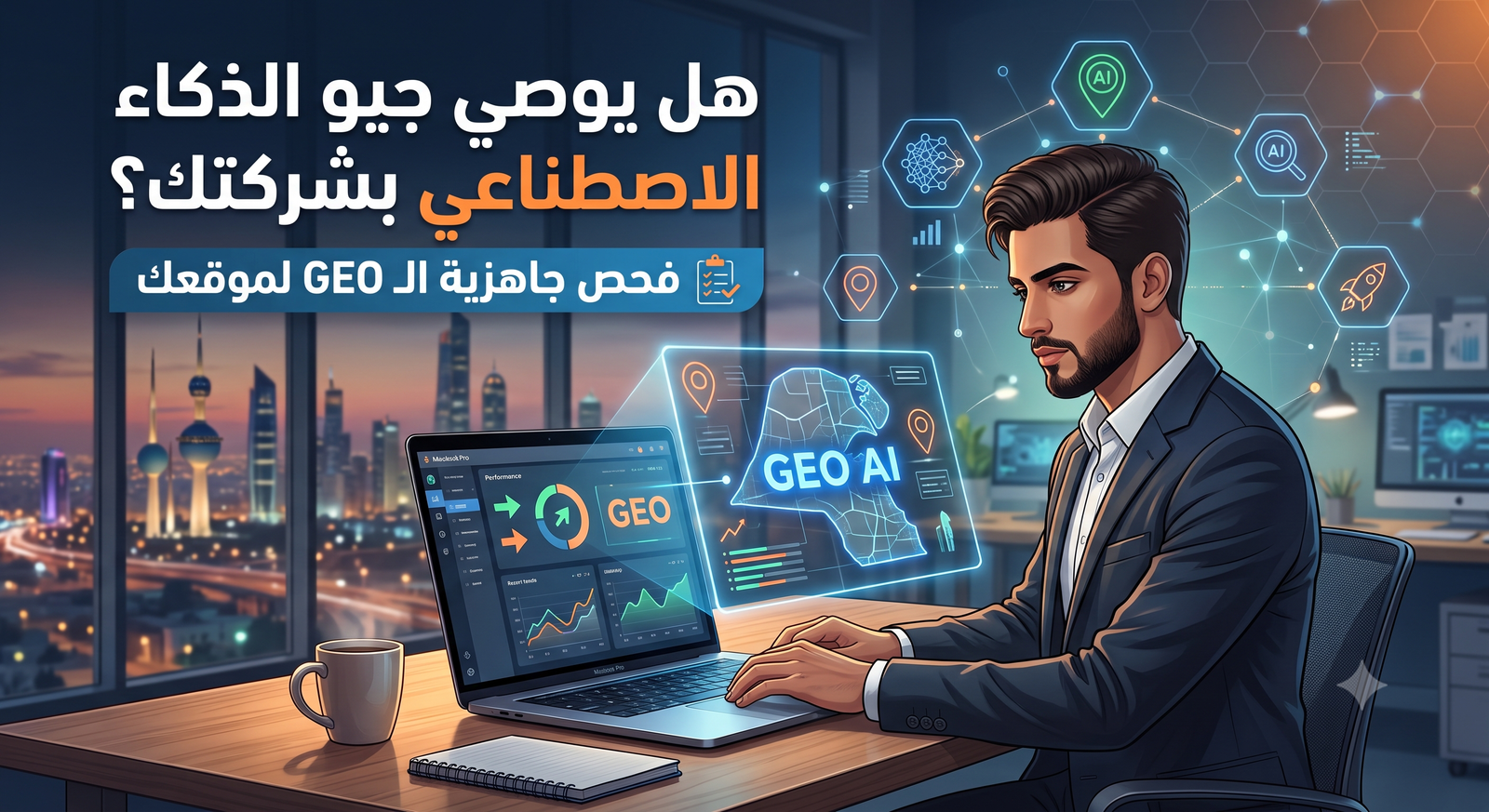 فحص جاهزية GEO لموقعك وتقرير توصيات الذكاء الاصطناعي للشركات في الكويت